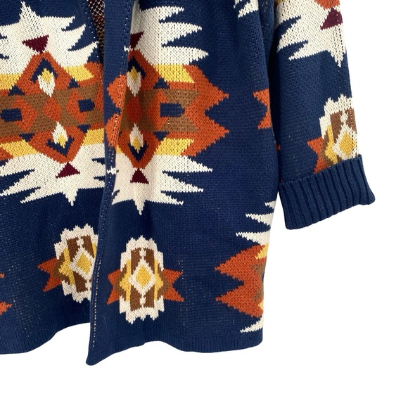 Lucky Brand Women's Southwestern Aztec Cardigan Sweater Size Large - Picture 3 of 11